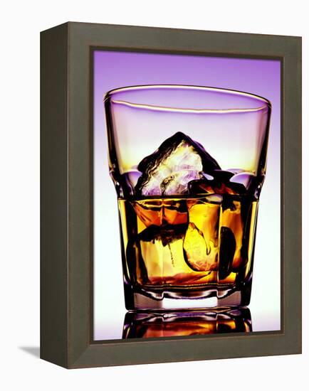 Glass of Whiskey with Ice Cubes-Peter Howard Smith-Framed Premier Image Canvas