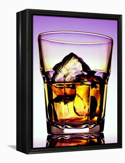 Glass of Whiskey with Ice Cubes-Peter Howard Smith-Framed Premier Image Canvas