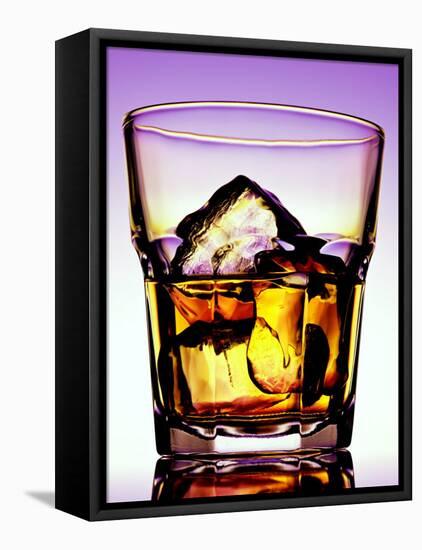 Glass of Whiskey with Ice Cubes-Peter Howard Smith-Framed Premier Image Canvas