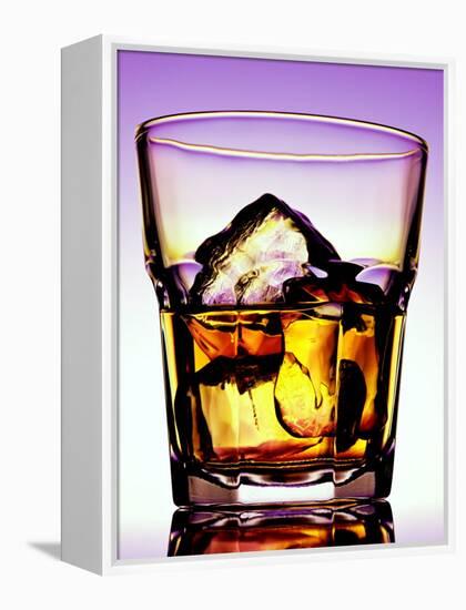 Glass of Whiskey with Ice Cubes-Peter Howard Smith-Framed Premier Image Canvas
