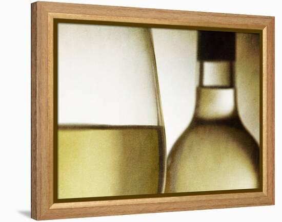 Glass of White Wine and Bottle-Steve Lupton-Framed Premier Image Canvas