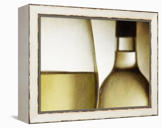 Glass of White Wine and Bottle-Steve Lupton-Framed Premier Image Canvas