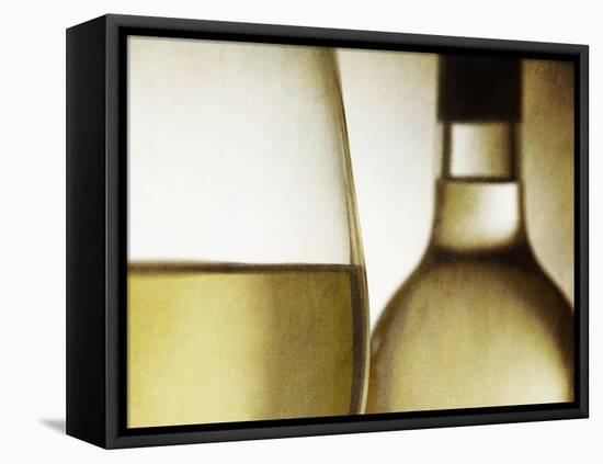 Glass of White Wine and Bottle-Steve Lupton-Framed Premier Image Canvas