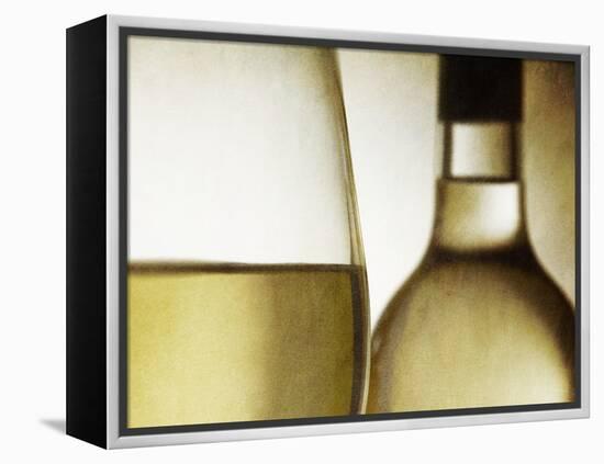 Glass of White Wine and Bottle-Steve Lupton-Framed Premier Image Canvas