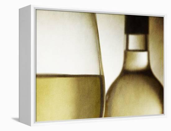 Glass of White Wine and Bottle-Steve Lupton-Framed Premier Image Canvas