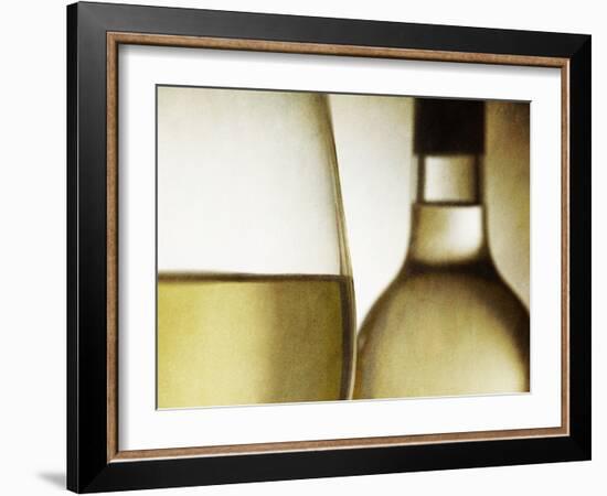 Glass of White Wine and Bottle-Steve Lupton-Framed Photographic Print