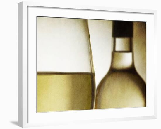 Glass of White Wine and Bottle-Steve Lupton-Framed Photographic Print