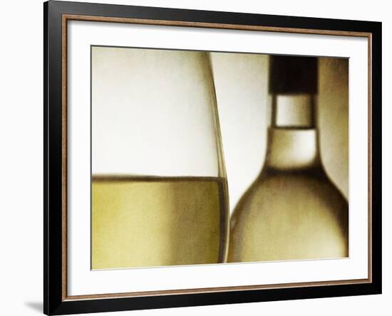 Glass of White Wine and Bottle-Steve Lupton-Framed Photographic Print