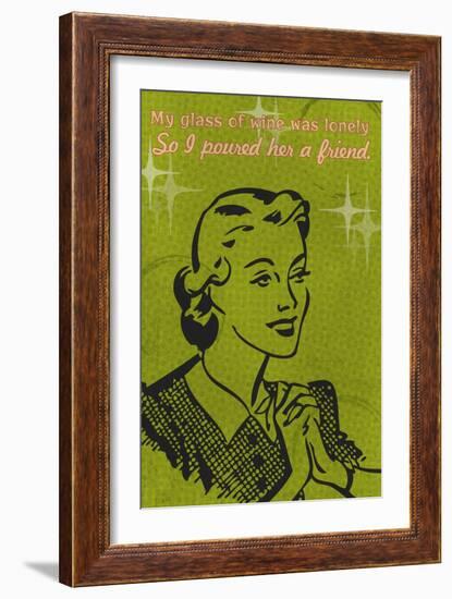 Glass of Wine was Lonely-Lantern Press-Framed Art Print