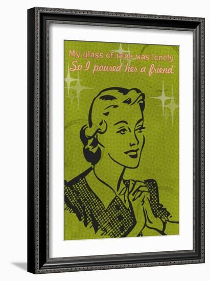 Glass of Wine was Lonely-Lantern Press-Framed Art Print