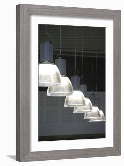 Glass Pendant Lights Hanging in a Row-David Barbour-Framed Photo