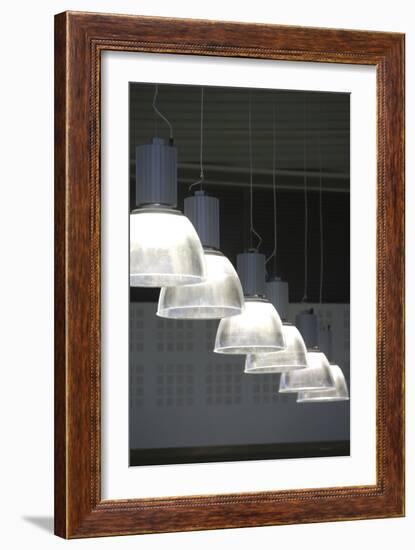 Glass Pendant Lights Hanging in a Row-David Barbour-Framed Photo