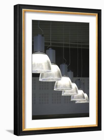 Glass Pendant Lights Hanging in a Row-David Barbour-Framed Photo