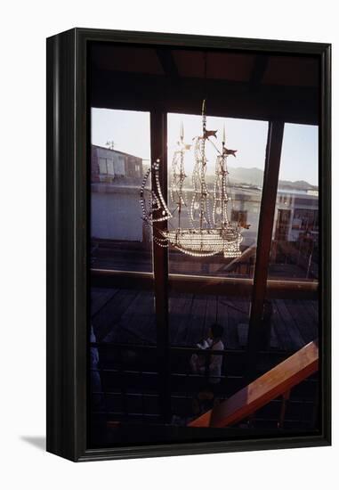 Glass Suncatcher, in the Form of a Three-Masted Ship, in Floating Home, Sausalito, CA, 1971-Michael Rougier-Framed Premier Image Canvas