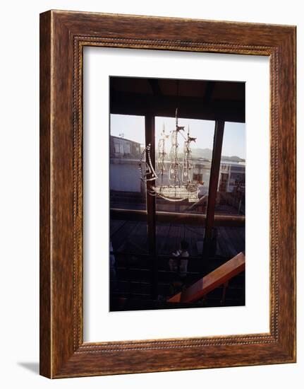 Glass Suncatcher, in the Form of a Three-Masted Ship, in Floating Home, Sausalito, CA, 1971-Michael Rougier-Framed Photographic Print