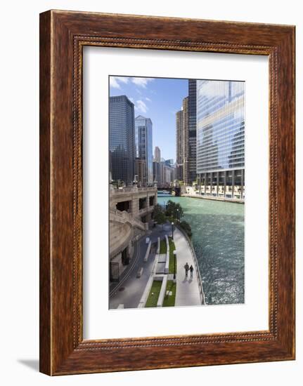 Glass Towers Along the Chicago River, Chicago, Illinois, United States of America, North America-Amanda Hall-Framed Photographic Print