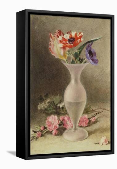 Glass Vase and Flowers (W/C)-William Henry Hunt-Framed Premier Image Canvas