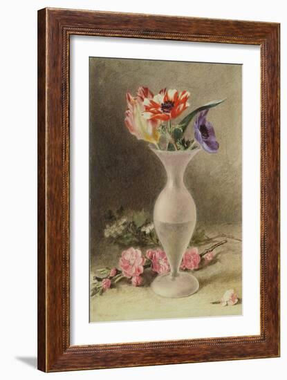 Glass Vase and Flowers (W/C)-William Henry Hunt-Framed Giclee Print