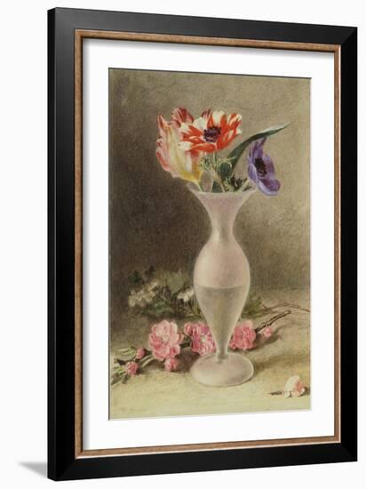 Glass Vase and Flowers (W/C)-William Henry Hunt-Framed Giclee Print