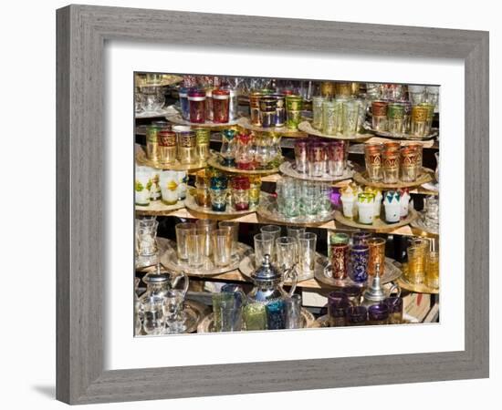 Glasses for Sale in the Souk, Medina, Marrakech (Marrakesh), Morocco, North Africa, Africa-Nico Tondini-Framed Photographic Print