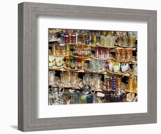 Glasses for Sale in the Souk, Medina, Marrakech (Marrakesh), Morocco, North Africa, Africa-Nico Tondini-Framed Photographic Print