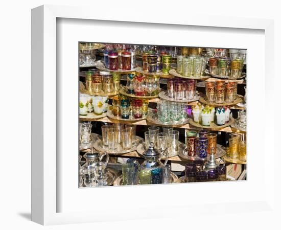 Glasses for Sale in the Souk, Medina, Marrakech (Marrakesh), Morocco, North Africa, Africa-Nico Tondini-Framed Photographic Print