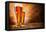 Glasses of Beer on Wooden Table-Jag_cz-Framed Premier Image Canvas