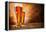 Glasses of Beer on Wooden Table-Jag_cz-Framed Premier Image Canvas