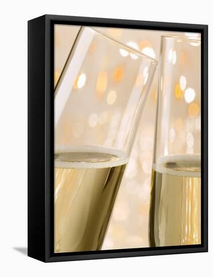 Glasses of Sparkling Wine with Twinkling Lights-Brigitte Protzel-Framed Premier Image Canvas