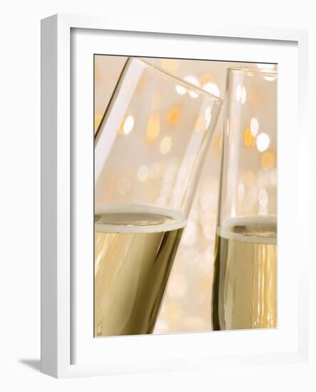 Glasses of Sparkling Wine with Twinkling Lights-Brigitte Protzel-Framed Photographic Print