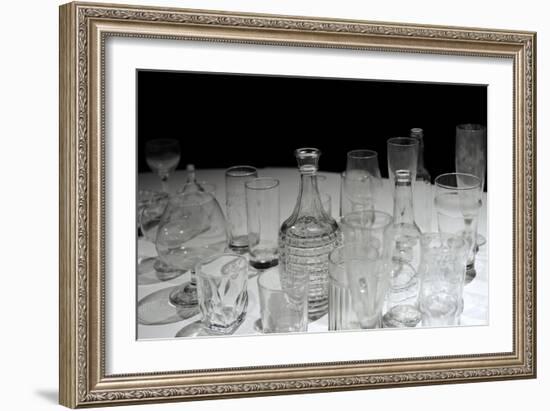 Glassware, Glasses, Bottles and Jars, Waino Aaltonen Museum, Turku, Finland-null-Framed Giclee Print