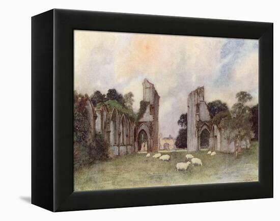 Glastonbury Abbey 1908-Warwick Goble-Framed Stretched Canvas