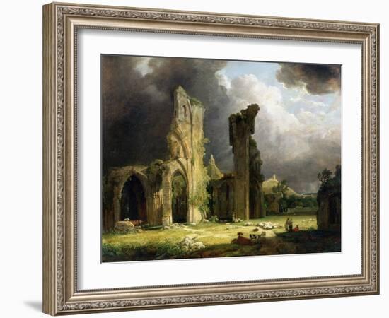 Glastonbury Abbey with the Tor Beyond-Carl Frederic Aagaard-Framed Giclee Print