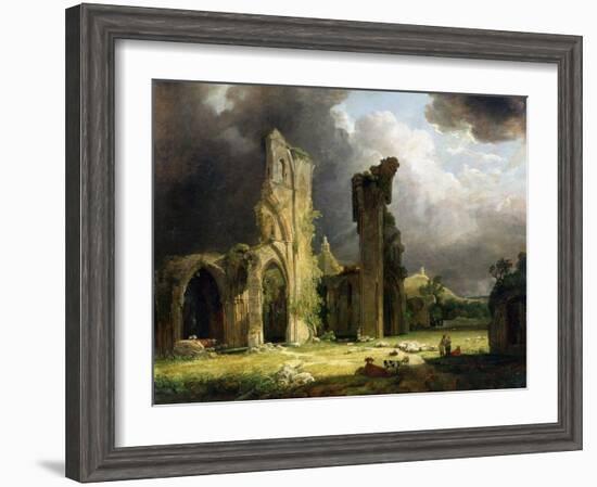 Glastonbury Abbey with the Tor Beyond-Carl Frederic Aagaard-Framed Giclee Print