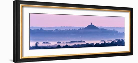 Glastonbury Tor with low lying mist, Glastonbury, Somerset, UK-Ross Hoddinott-Framed Photographic Print