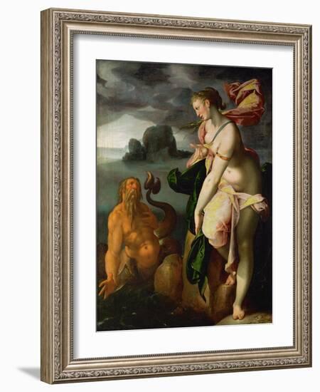 Glaucus and Scylla,lesser sea-god and former fisherman, falls in love with Scylla.-Bartholomaeus Spranger-Framed Giclee Print