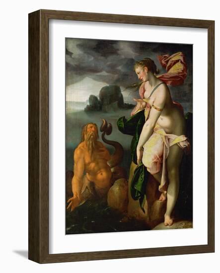 Glaucus and Scylla,lesser sea-god and former fisherman, falls in love with Scylla.-Bartholomaeus Spranger-Framed Giclee Print