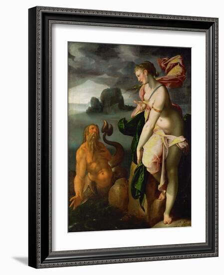 Glaucus and Scylla,lesser sea-god and former fisherman, falls in love with Scylla.-Bartholomaeus Spranger-Framed Giclee Print