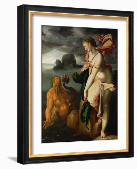 Glaucus and Scylla,lesser sea-god and former fisherman, falls in love with Scylla.-Bartholomaeus Spranger-Framed Giclee Print