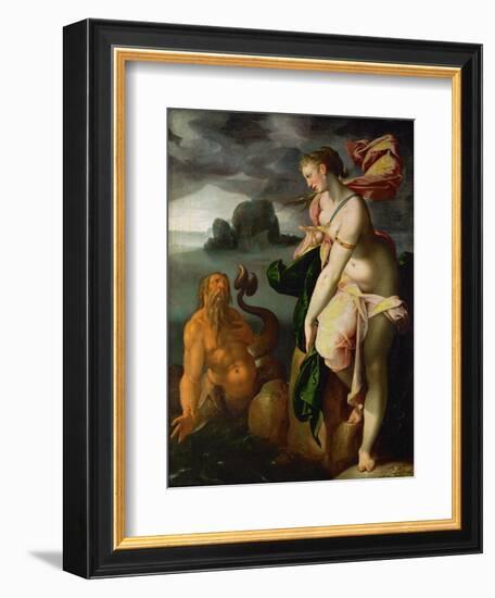 Glaucus and Scylla,lesser sea-god and former fisherman, falls in love with Scylla.-Bartholomaeus Spranger-Framed Giclee Print