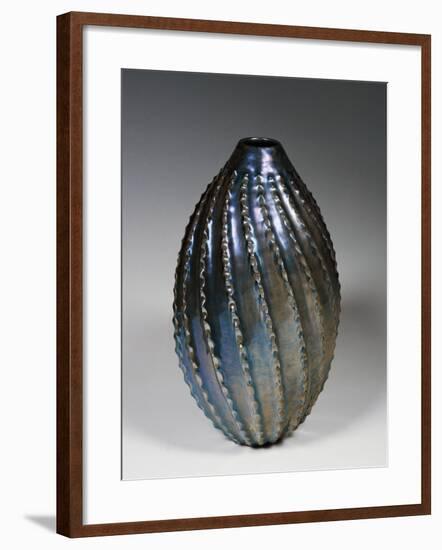 Glazed and Lustred Terracotta Vase-null-Framed Giclee Print