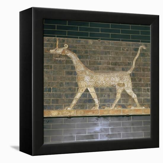 Glazed brick relief of a mushrushu on the Ishtar Gate, 7th century BC Artist: Unknown-Unknown-Framed Premier Image Canvas