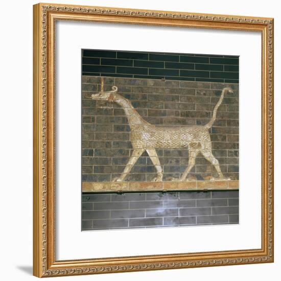 Glazed brick relief of a mushrushu on the Ishtar Gate, 7th century BC Artist: Unknown-Unknown-Framed Giclee Print