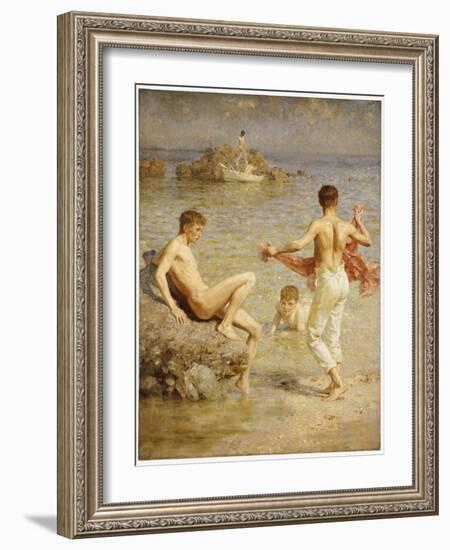 Gleaming Waters, 1910-Henry Scott Tuke-Framed Giclee Print