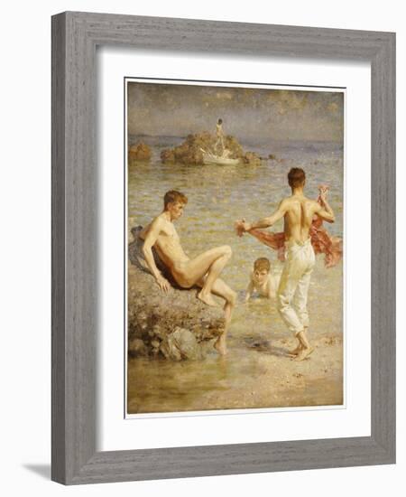 Gleaming Waters, 1910-Henry Scott Tuke-Framed Giclee Print