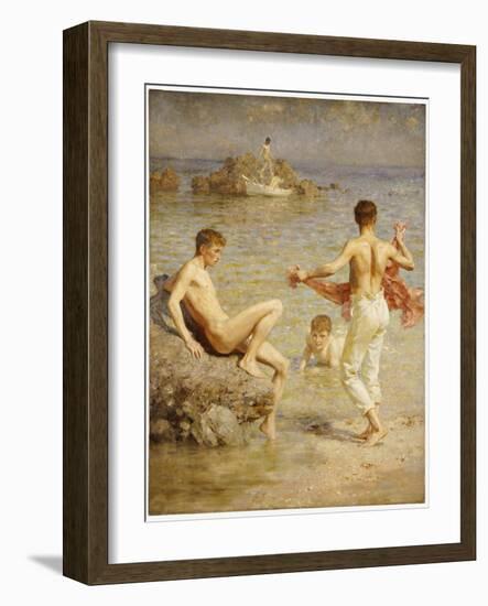 Gleaming Waters, 1910-Henry Scott Tuke-Framed Giclee Print