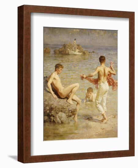 Gleaming Waters, 1910-Henry Scott Tuke-Framed Giclee Print