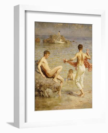 Gleaming Waters, 1910-Henry Scott Tuke-Framed Giclee Print