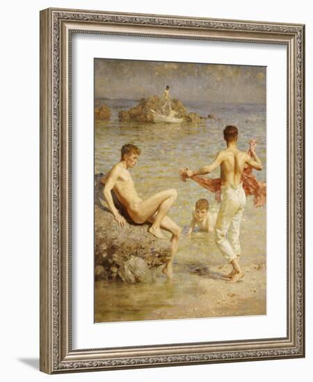 Gleaming Waters, 1910-Henry Scott Tuke-Framed Giclee Print