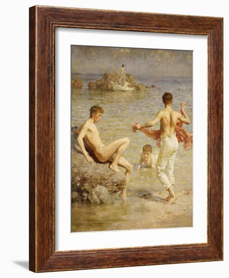 Gleaming Waters, 1910-Henry Scott Tuke-Framed Giclee Print